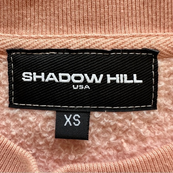 Shadow Hill Sweater Icy Peach Racing Crewneck Long Sleeve Pink XS - Picture 8 of 11